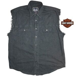 Harley Davidson Sleevless Button Down Shirt